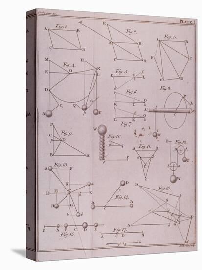 Plate I, Illustrating Law II from Volume I of "The Mathematical Principles of Natural Philosophy"-null-Stretched Canvas