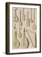 Plate III: Ancient and Modern Stringed and Plucked Instruments-Robert Benard-Framed Giclee Print