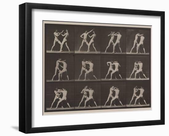 Plate Number 340. Boxing; open hand , 1887-Eadweard Muybridge-Framed Photographic Print