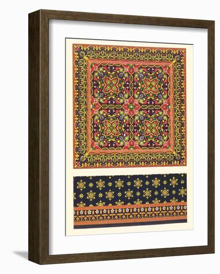 Plate of Design for Carpets, from 'Industrial Arts of the Nineteenth Century', by Matthew Digby Wya-Augustus Welby Pugin-Framed Giclee Print