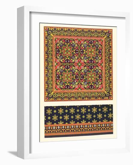 Plate of Design for Carpets, from 'Industrial Arts of the Nineteenth Century', by Matthew Digby Wya-Augustus Welby Pugin-Framed Giclee Print