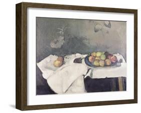 Plate of Peaches-Paul Cézanne-Framed Giclee Print