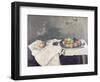 Plate of Peaches-Paul Cézanne-Framed Giclee Print