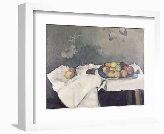 Plate of Peaches-Paul Cézanne-Framed Giclee Print