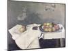Plate of Peaches-Paul Cézanne-Mounted Giclee Print
