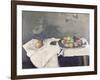 Plate of Peaches-Paul Cézanne-Framed Giclee Print