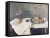 Plate of Peaches-Paul Cézanne-Framed Stretched Canvas