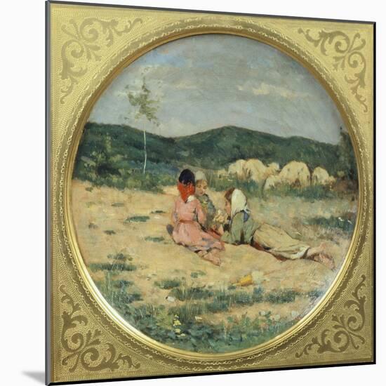 Plate Painted with Figures of Shepherds-Niccolo Cannicci-Mounted Giclee Print