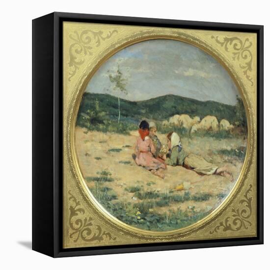Plate Painted with Figures of Shepherds-Niccolo Cannicci-Framed Stretched Canvas