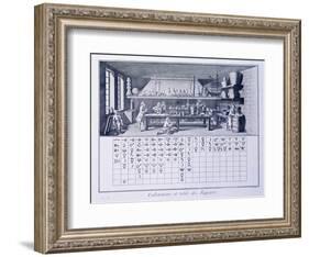 Plate Showing Chemical Laboratory and Table of Affinities from Denis Diderot-null-Framed Giclee Print