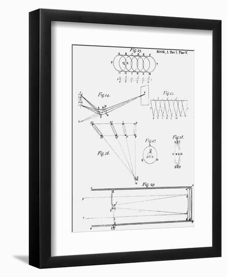 Plate Showing Diagram of the Optics of a Reflecting Telescope (Fig 2), 1704-null-Framed Giclee Print