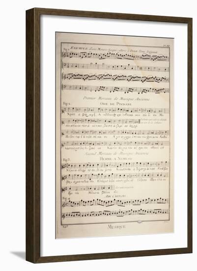 Plate Showing Sheet Music with Three Examples of Ancient Greek Music and a Chinese Air-null-Framed Giclee Print