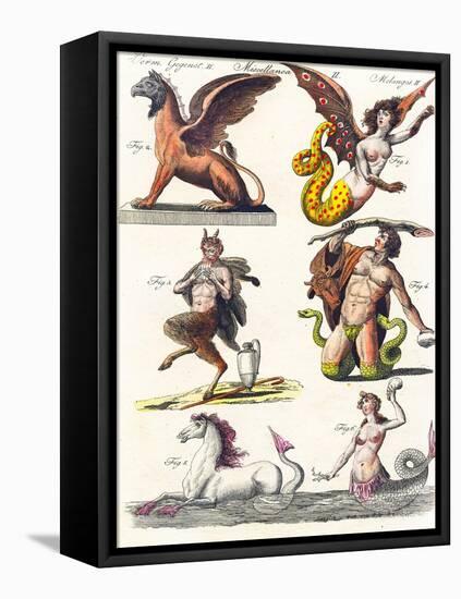 Plate Showing Various Mythological Hybrids, 1830-German School-Framed Stretched Canvas