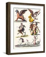 Plate Showing Various Mythological Hybrids, 1830-German School-Framed Giclee Print