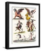 Plate Showing Various Mythological Hybrids, 1830-German School-Framed Giclee Print