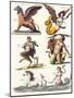 Plate Showing Various Mythological Hybrids, 1830-German School-Mounted Giclee Print