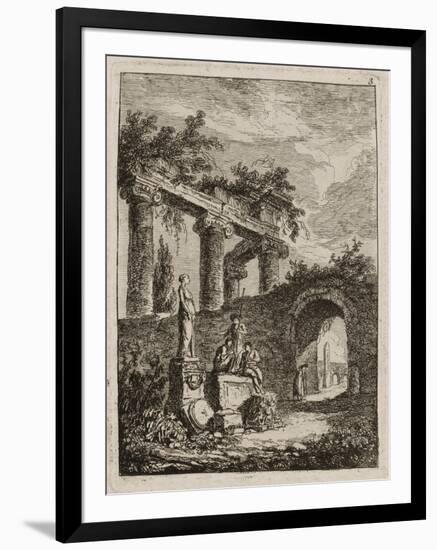 Plate Three from Evenings in Rome, 1763-64-Hubert Robert-Framed Giclee Print