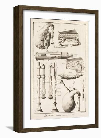 Plate Vi: Wind Instruments from the Encyclopedia of Denis Diderot-Robert Benard-Framed Giclee Print