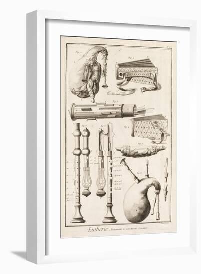 Plate Vi: Wind Instruments from the Encyclopedia of Denis Diderot-Robert Benard-Framed Giclee Print