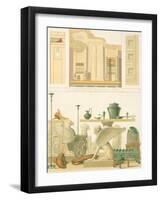 Plate with Architectural Details and Artifacts from Pompeii-Fausto and Felice Niccolini-Framed Giclee Print