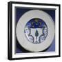 Plate with Coat of Arms, Ceramic, Deruta Manufacture, Umbria, Italy, 16th Century-null-Framed Giclee Print