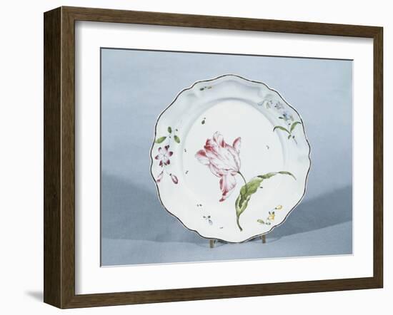 Plate with Floral Decorations, Ca 1760-Joseph Harold Swanwick-Framed Giclee Print