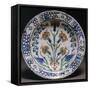 Plate with Floral Designs, Iznik Pottery, Turkey-null-Framed Stretched Canvas