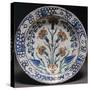 Plate with Floral Designs, Iznik Pottery, Turkey-null-Stretched Canvas