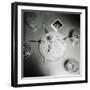 Plate with forks and glasses on a table-Mika-Framed Photographic Print