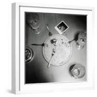 Plate with forks and glasses on a table-Mika-Framed Photographic Print