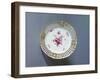 Plate with Pierced Rim Decorated with Purple and Gold Flowers-null-Framed Giclee Print