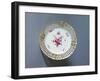 Plate with Pierced Rim Decorated with Purple and Gold Flowers-null-Framed Giclee Print