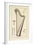 Plate XIX- a Harp from the Encyclopedia of Denis Diderot and Jean Le Rond D'Alembert, 1751-72-Robert Benard-Framed Giclee Print