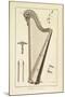 Plate XIX- a Harp from the Encyclopedia of Denis Diderot and Jean Le Rond D'Alembert, 1751-72-Robert Benard-Mounted Giclee Print