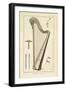 Plate XIX- a Harp from the Encyclopedia of Denis Diderot and Jean Le Rond D'Alembert, 1751-72-Robert Benard-Framed Giclee Print