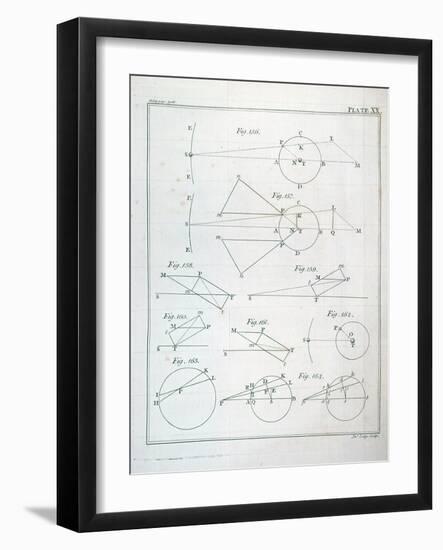 Plate XX from Volume I of "The Mathematical Principles of Natural Philosophy" by Sir Isaac Newton-null-Framed Giclee Print