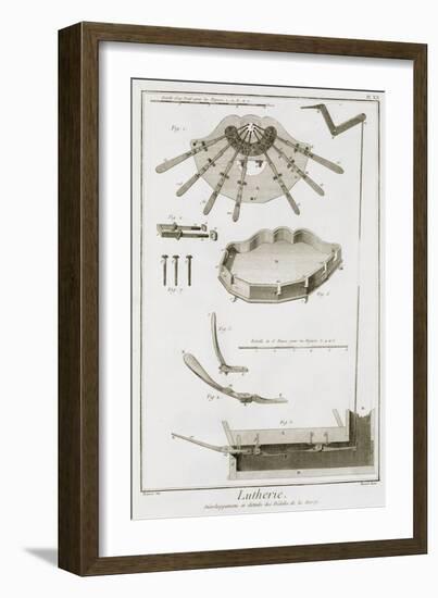 Plate XX: the Spread and Workings of the Pedals in a Harp-Robert Benard-Framed Giclee Print