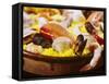 Plateful of Paella Made with Mussels, Shrimp and Rice-John Dominis-Framed Stretched Canvas