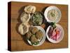 Plates of Traditional Food, Falafel, Babaghanoush and Shawarma, Egypt, North Africa-Upperhall Ltd-Stretched Canvas