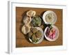 Plates of Traditional Food, Falafel, Babaghanoush and Shawarma, Egypt, North Africa-Upperhall Ltd-Framed Photographic Print