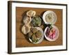 Plates of Traditional Food, Falafel, Babaghanoush and Shawarma, Egypt, North Africa-Upperhall Ltd-Framed Photographic Print