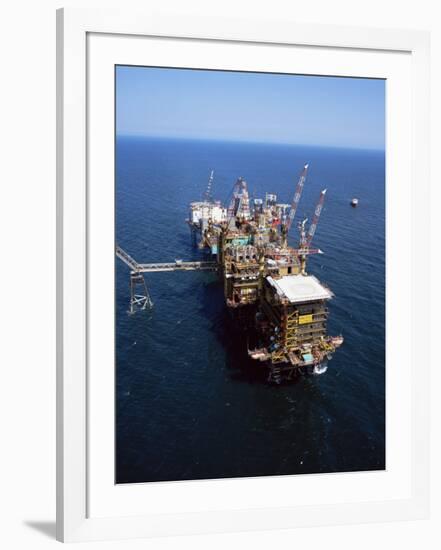 Platform and Drill Rig, Morecambe Bay Gas Field, Lancashire, England, United Kingdom-Nick Wood-Framed Photographic Print