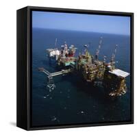 Platform and Drilling Rigs, Morecambe Bay Gas Field, England, United Kingdom, Europe-Nick Wood-Framed Stretched Canvas