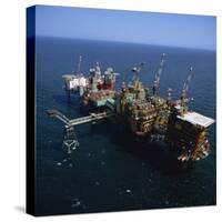 Platform and Drilling Rigs, Morecambe Bay Gas Field, England, United Kingdom, Europe-Nick Wood-Stretched Canvas