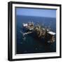 Platform and Drilling Rigs, Morecambe Bay Gas Field, England, United Kingdom, Europe-Nick Wood-Framed Premium Photographic Print