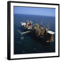 Platform and Drilling Rigs, Morecambe Bay Gas Field, England, United Kingdom, Europe-Nick Wood-Framed Photographic Print