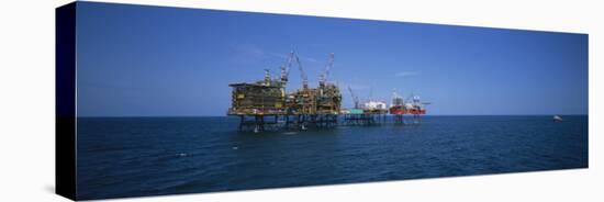 Platform and Drilling Rigs, Morecambe Bay Gas Field, England, United Kingdom, Europe-Nick Wood-Stretched Canvas