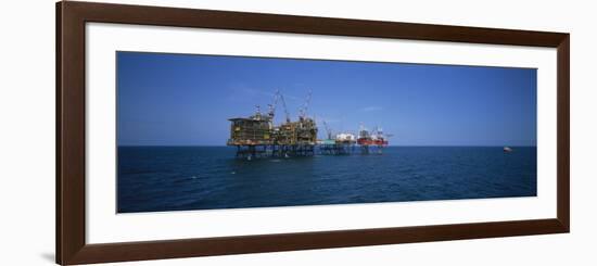 Platform and Drilling Rigs, Morecambe Bay Gas Field, England, United Kingdom, Europe-Nick Wood-Framed Photographic Print