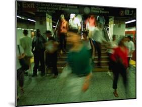Platform Crowd at Grand Central Terminal, New York City, New York, USA-Angus Oborn-Mounted Premium Photographic Print