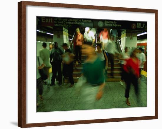 Platform Crowd at Grand Central Terminal, New York City, New York, USA-Angus Oborn-Framed Photographic Print